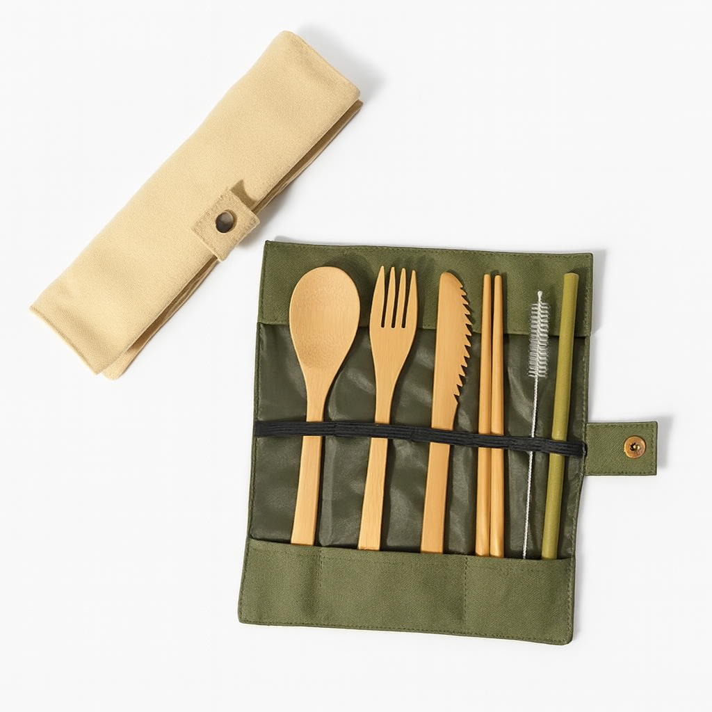 Bamboo Cutlery Set with Pouch