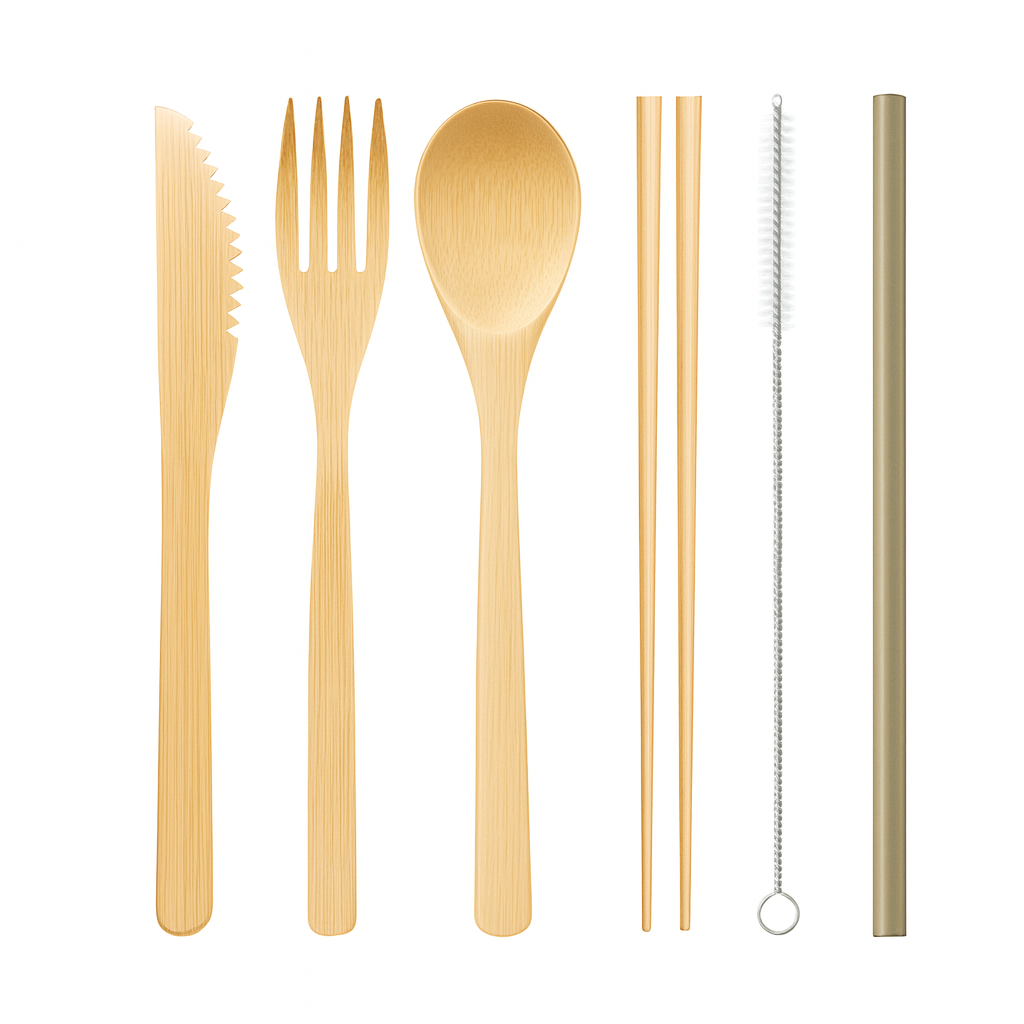 Bamboo Cutlery Set with Pouch
